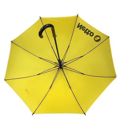 Polegadas automáticas do guarda-chuva amarelo do quadro da fibra de vidro 50 com impressão