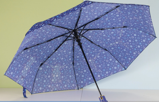 guarda-chuva feminino de 3 dobras com eixo de metal com impressão digital
