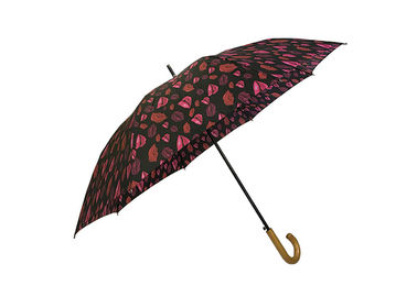 8K logotipo personalizado do guarda-chuva da vara do punho da forma J personalidade de madeira
