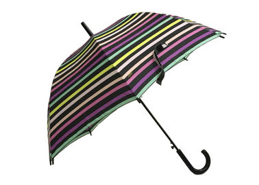Aperto aberto da empresa da prova da chuva do guarda-chuva da vara do automóvel listrado colorido para a fêmea