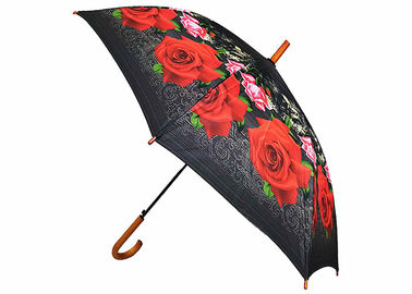 O preto aberto personalizado DIY do guarda-chuva da vara do automóvel com vermelho projeta