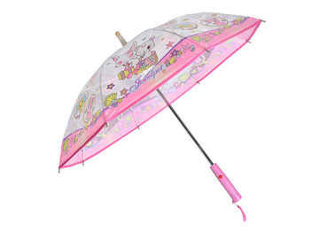 Do manual fácil cor-de-rosa do guarda-chuva das meninas uso aberto personalizado 19 polegadas com o diodo emissor de luz em pontas