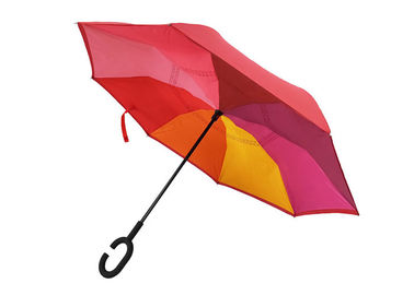 Guarda-chuva invertido de dobramento de dobramento reto, punho dado forma C reverso do guarda-chuva do carro