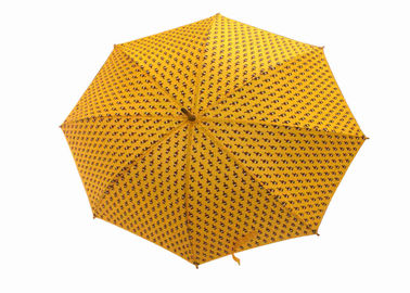 Do guarda-chuva de madeira da chuva de mulheres amarelas tela de madeira do poliéster do eixo do punho