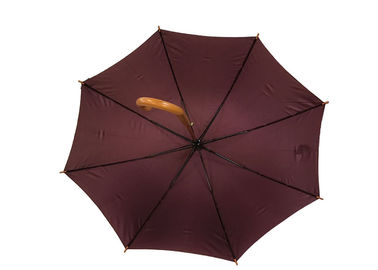 Forte extremamente durável de madeira portátil do guarda-chuva do punho de Brown para ventos pesados