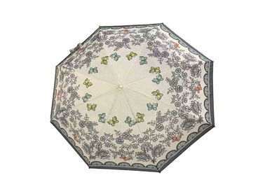 21 polegadas 8 marcam o logotipo personalizado tela dobrável do poliéster/Pongee do guarda-chuva da flor