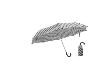 Guarda-chuva de dobramento de pouco peso, punho de alumínio do quadro J do guarda-chuva de três dobras