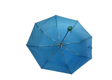 Fim super do manual do punho da luz J do quadro dobrável azul do metal do guarda-chuva aberto