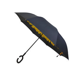 Manual invertido reverso do guarda-chuva da dupla camada de 23 polegadas aberto com punho de C