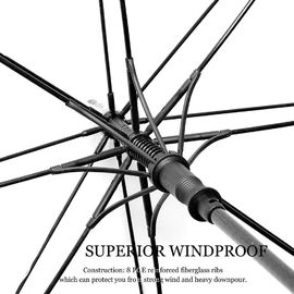 Arco aberto automático dado forma do guarda-chuva do PVC abóbada clara reta reforços de 42 polegadas 8