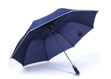 2 guarda-chuvas feitos sob encomenda de dobramento do golfe do logotipo, guarda-chuva do golfe para a chuva com tampa do encanamento de Relective