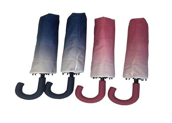 Guarda-chuva aberto manual do punho de 3 dobras J com impressão da transferência térmica