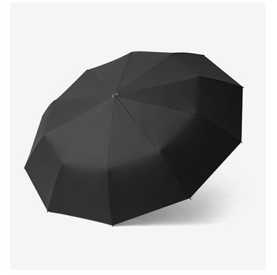 Guarda-chuva dobrável da cor sólida 3 impermeáveis da tela do Pongee