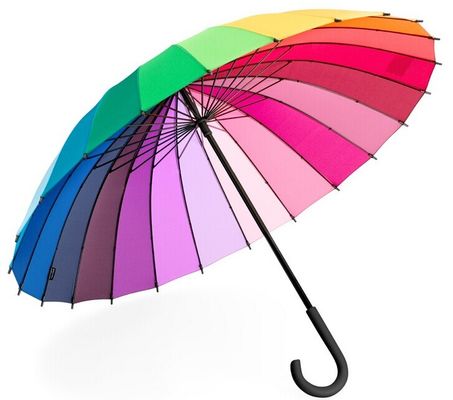 Arco-íris em linha reta 24 guarda-chuvas Windproof do golfe dos reforços