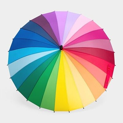 Arco-íris em linha reta 24 guarda-chuvas Windproof do golfe dos reforços