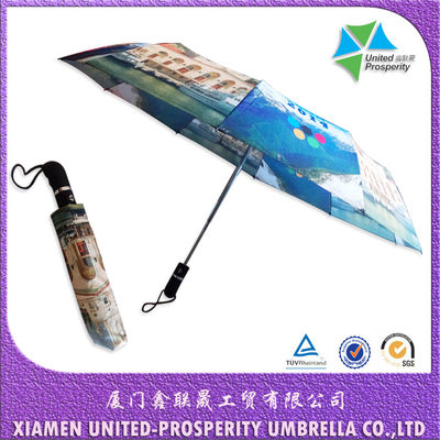 O metal impermeável marca o guarda-chuva automático da dobra do eixo 3 de 8mm