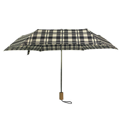 O punho de madeira aberto do manual do GV verifica imprimir o guarda-chuva dobrável