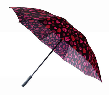 Guarda-chuva vermelho do bordo do eixo dobrável do metal de 8mm para mulheres