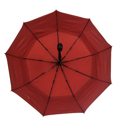 2 camadas vermelhas Windproof totalmente automático do guarda-chuva dobrável para a ventilação das Amazonas