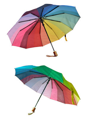 Guarda-chuva de dobramento do arco-íris dois Windproof com o eixo do metal de 8mm