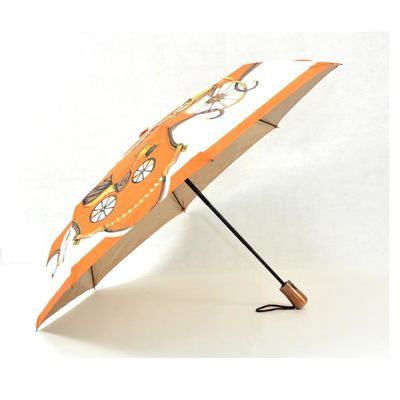 Tela Hermes Foldable Umbrella do Pongee 23&quot; *8K com eixo de alumínio