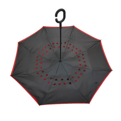 Guarda-chuva inquebrável invertido dupla camada da tempestade com o punho do gancho de C