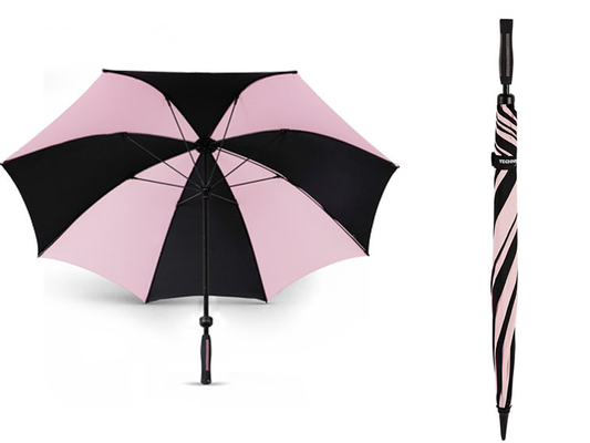 As mulheres retas do guarda-chuva do punho do Pongee Windproof aberto manual projetam
