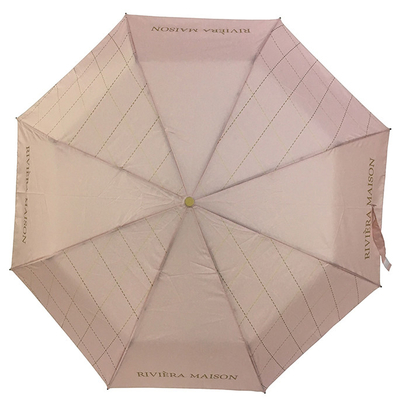 Guarda-chuva aberto do manual Windproof do Pongee de 3 dobras com impressão feita sob encomenda
