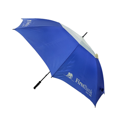 Guarda-chuvas Windproof do golfe da fibra de vidro impermeável de BSCI