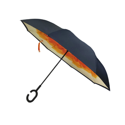 Digitas completas que imprimem o guarda-chuva invertido reverso do Pongee com punho de C