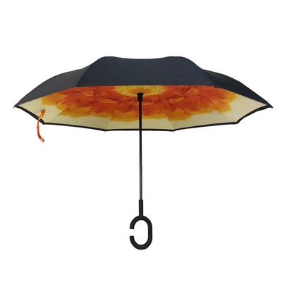 Digitas completas que imprimem o guarda-chuva invertido reverso do Pongee com punho de C