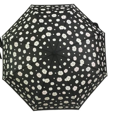 Guarda-chuva três de dobramento imprimindo mágico da tela do poliéster de BSCI 190T