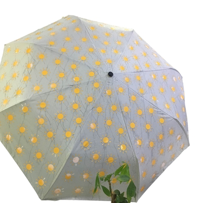 Guarda-chuva aberto manual da tela do Pongee da promoção com impressão mágica