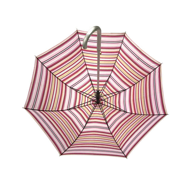 Tela Digital do Pongee de 23 polegadas que imprime o guarda-chuva da listra para senhoras