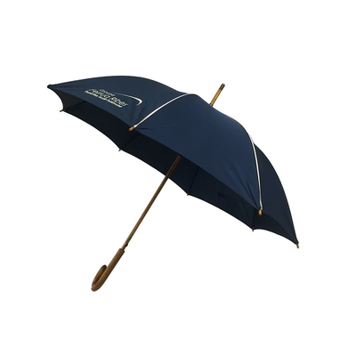 Auto guarda-chuva de madeira aberto do Pongee da promoção do eixo