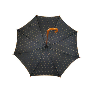 Auto guarda-chuva de madeira reto aberto do para-sol do punho com impressão da transferência térmica