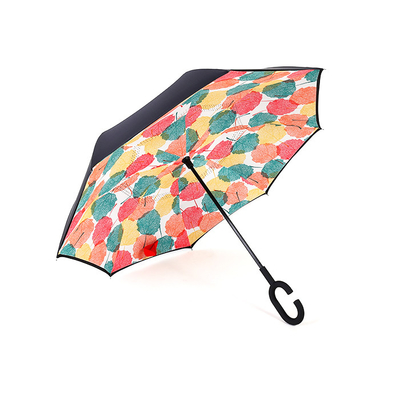 Dupla camada invertida reverso do guarda-chuva do punho 190T de C dentro - de 49&quot; para fora Windproof arco