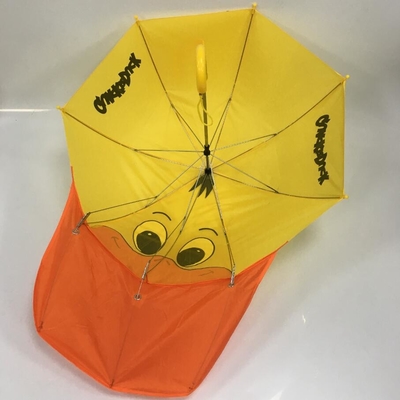18 polegadas de desenhos animados bonitos abertos manuais Duck Umbrella Waterproof Polyester