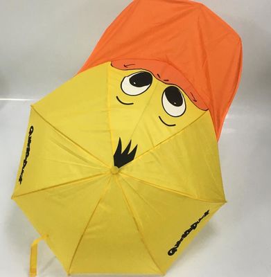 Um guarda-chuva compacto para crianças com impressão personalizável tecido de poliéster de ponche durável e alça de plástico confortável