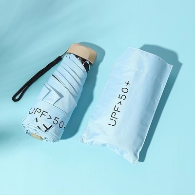 Guarda-chuva portátil 5 dobráveis ​​ultrabaixa luz protetor solar UV guarda-chuva de bolso pequeno