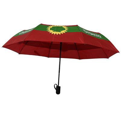Guarda-chuva automático vermelho do curso do Pongee com 8 o painel Logo Promotion Ladies Umbrella
