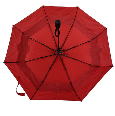 Guarda-chuva automático vermelho do curso do Pongee com 8 o painel Logo Promotion Ladies Umbrella
