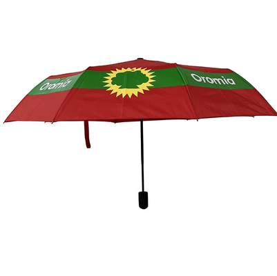Guarda-chuva automático vermelho do curso do Pongee com 8 o painel Logo Promotion Ladies Umbrella