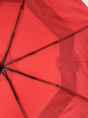 Guarda-chuva automático vermelho do curso do Pongee com 8 o painel Logo Promotion Ladies Umbrella