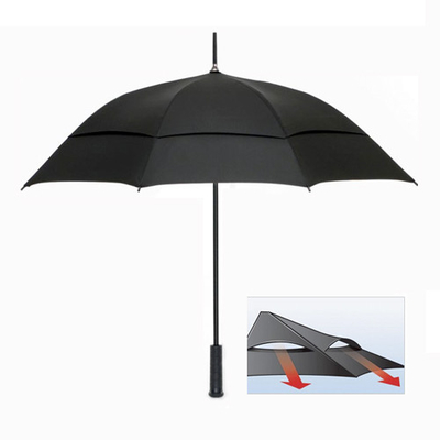 Dossel personalizado do dobro de Logo Windproof Fiberglass Golf Umbrella