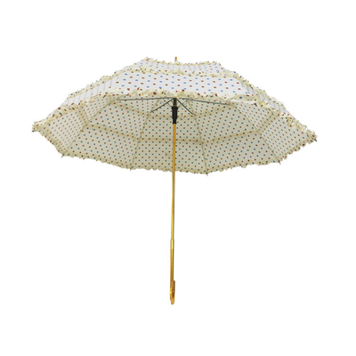 Guarda-chuva das senhoras do projeto da forma com quadro dourado do laço