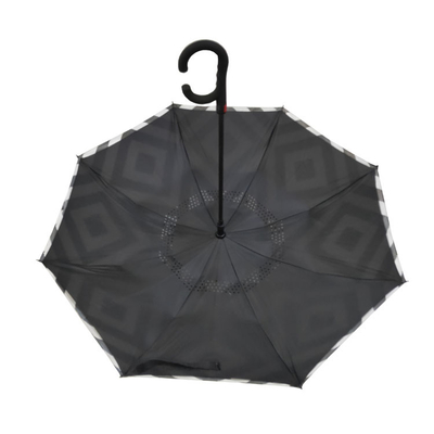 As duplas camada abertas manuais inverteram o projeto da forma do guarda-chuva
