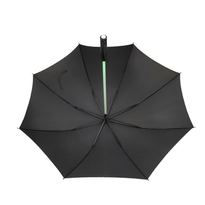 Tamanho padrão Manual Um guarda-chuva de eixo LED aberto com moldura à prova de vento