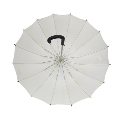 Vara branca aberta da cor do guarda-chuva de 16 reforços guarda-chuva longo da auto