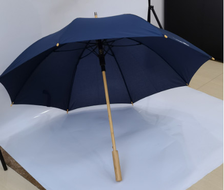 Proteção Ambiental Super Leve Guarda-chuva de Madeira Fibra de vidro costelas Auto-abrir 23 polegadas 8 painéis